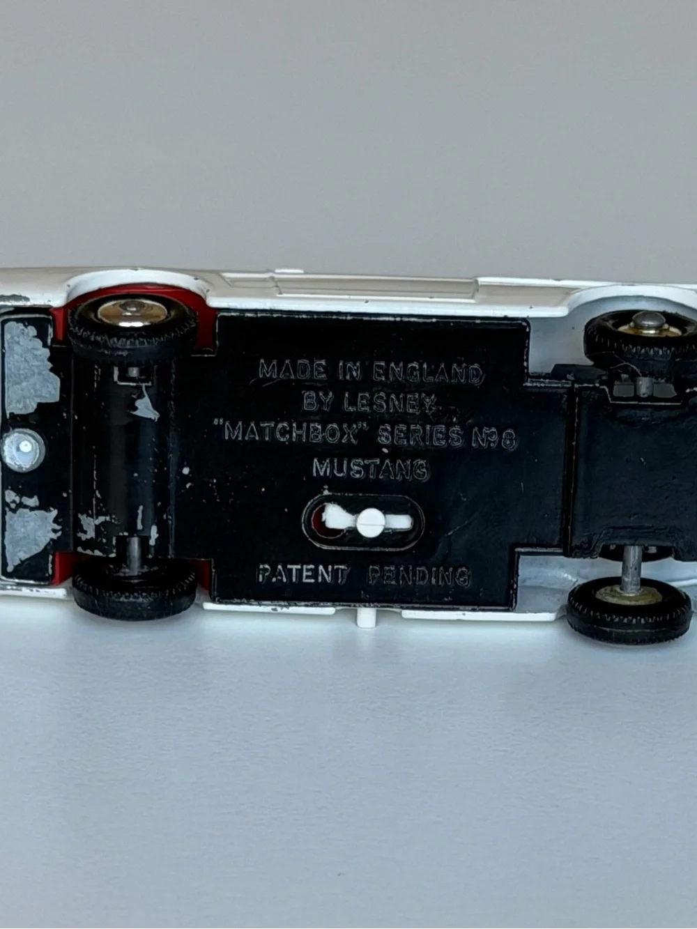 Vintage Matchbox No. 8 Ford Mustang Fastback White Lesney Made in England